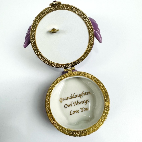 The Bradford Exchange Limoges Granddaughter Owl Always Love You Musical Box 2013 - Picture 7 of 8